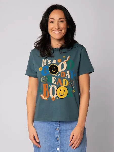 watapparel watapparel T-Shirt Frauen Good day to read a book, Stargazer, – Produktbild 1 von 3
