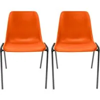 2x Besucherstuhl "ECO" Gestell anthrazit, Kunststoffschale orange – Produktbild 1 von 1