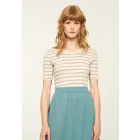 recolution Damen T-Shirt aus weicher Baumwolle (Bio) | DAPHNE STRIPES recolution, Arctic white (beige), – Produktbild 1 von 1