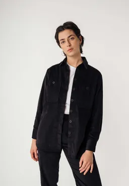 MELA MELA Damen vegan Overshirt Cord Jiya Schwarz – Produktbild 1 von 1