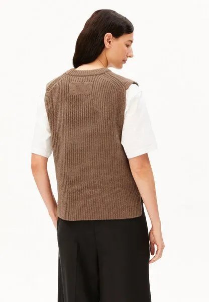 ARMEDANGELS ARMEDANGELS RIB KNIT Damen Strickweste aus Bio-Woll Mix, Amberwood, – Produktbild 2 von 4