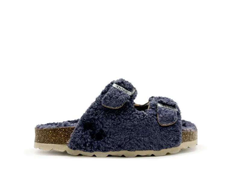 thies thies 1856 ® Kids Organic Teddy Sandal Sandale, Blue grey, – Produktbild 2 von 5