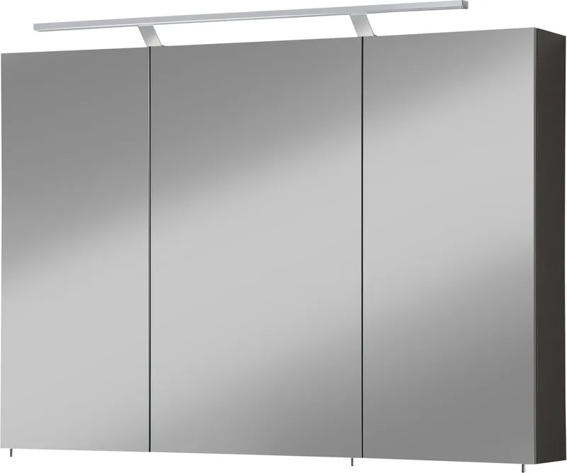 welltime Spiegelschrank Torino, Spiegelschrank, Made in Germany, B: 100 cm Solide Verarbeitung - Dieses Produkt ist in Deutschland gefertigt, Grau, – Produktbild 1 von 5