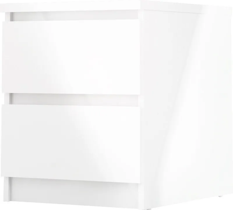 Home affaire Nachttisch Naia, Eleganter Nachttisch mit 2 Schubladen, Weiß, – Produktbild 8 von 8