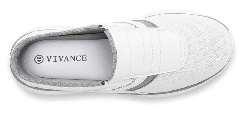 Vivance by Lascana Slip-On-Sneaker, Sneaker, Freizeitschuh, Halbschuh, Sabot zum Reinschlüpfen Unisex VEGAN, Grau|weiß, – Produktbild 3 von 5