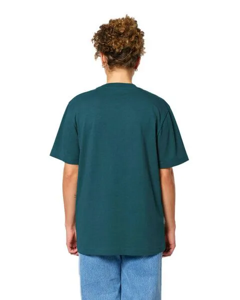 YTWOO YTWOO Nachhaltiges schweres Unisex T-Shirt, Blaugrün, – Produktbild 4 von 4