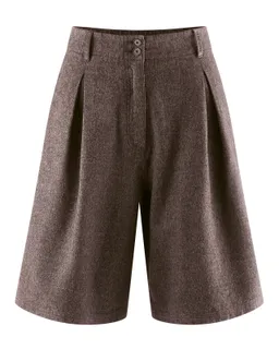 HempAge Hempage Damen vegan Bermuda Shorts Kariert Mokkafarben – Produktbild 1 von 1