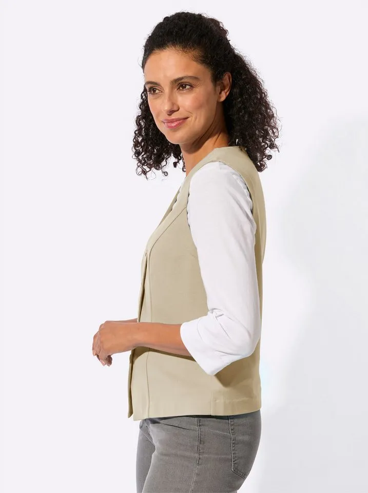 Witt Witt Jerseyweste Jersey-Weste, Beige|braun, – Produktbild 4 von 5