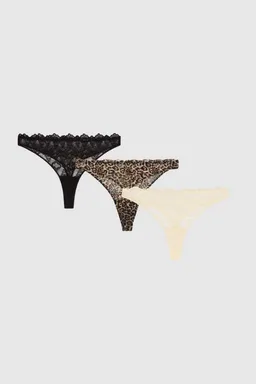 Understatement Understatement Damen vegan Multipack 3x Tanga Spitze Multicolor – Produktbild 1 von 1