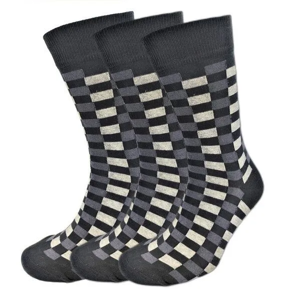 BLS Organic BLS Organic 3er Set GOTS zertifiziert 98 % Bio-Baumwolle Check Pattern Socken, Schwarz, – Produktbild 1 von 1