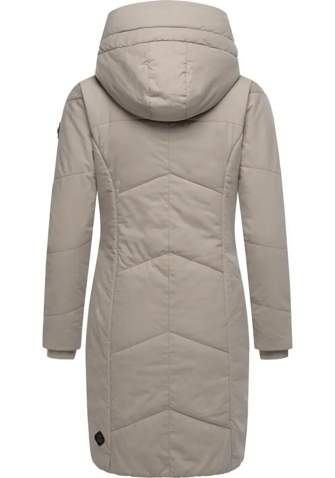 ragwear ragwear Wintermantel Gordon Long gesteppter Winterparka mit asymmetrischem Kragen, Braun, – Produktbild 4 von 5