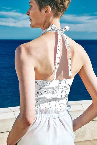 Sophia Schneider-Esleben Sophia Schneider-Esleben Neckholder Thekla - Top Damen aus Bio-Baumwolle, Dove (weiss), – Produktbild 3 von 3