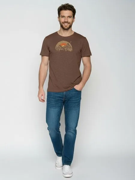 GreenBomb GREENBOMB Peak Circle Spice - Sportliches T-Shirt aus Bio-Baumwolle / hochwertiger Print / GOTS / Fair & Vegan, Braun (earth wood), – Produktbild 3 von 4