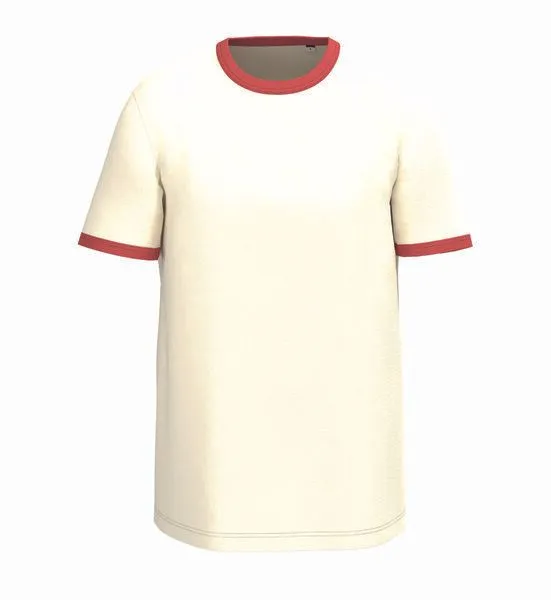 Greenspired Greenspired Herren Ringer T-Shirt aus Bio-Baumwolle 180 g/m² S - XXL 180g/m², Elfenbein-paprika, – Produktbild 2 von 2