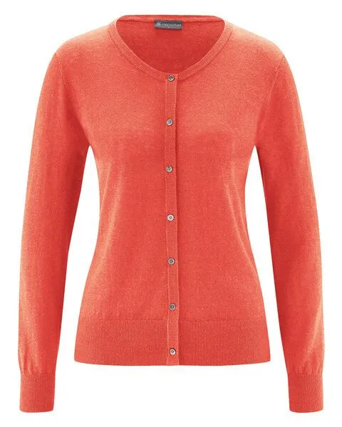 HempAge HempAge Cardiganjacke Damen Hanf/Biobaumwolle, Crab (orange), – Produktbild 1 von 4