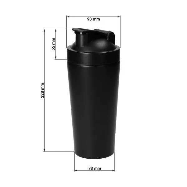 elasto elasto Protein Shaker 600 ml 'Core' aus Edelstahl doppelwandig isoliert, Schwarz, – Produktbild 2 von 4