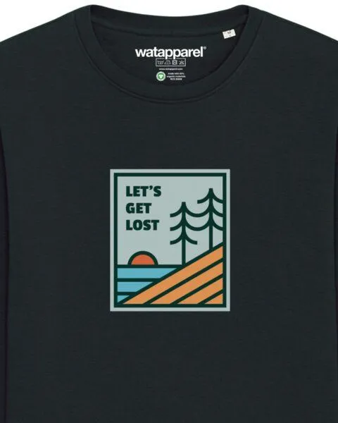 watapparel watapparel Sweatshirt Unisex Let's Get Lost, Black, – Produktbild 3 von 3