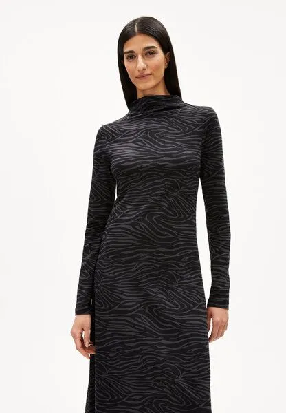 ARMEDANGELS ARMEDANGELS DAILIMAA ZEBRARAA Damen Jerseykleid aus Bio-Baumwoll Mix, Black, – Produktbild 1 von 4