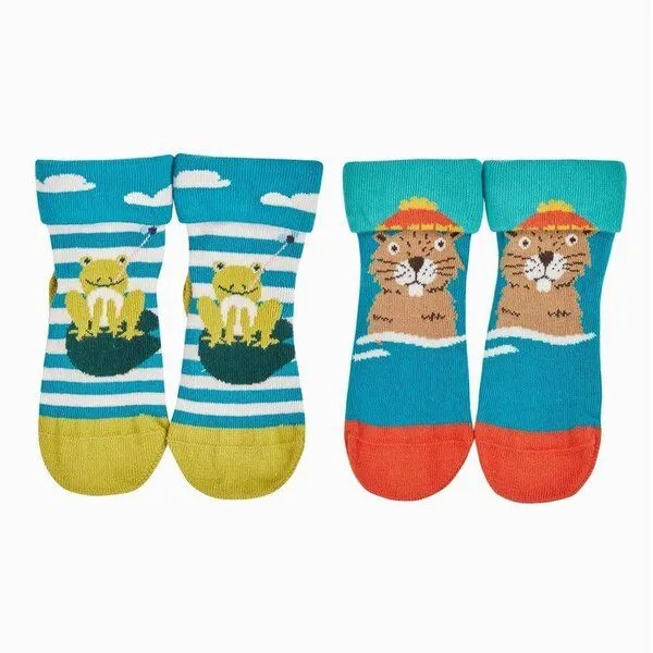 Frugi Frugi Socken Bieber 2 Pack | National Trust | Beaver | Fold over Socks – Produktbild 1 von 4