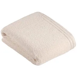 VOSSEN VOSSEN Badetuch Calypso Feeling, Walkfrottee (1-St), mit schmaler Bordüre aus 100% Baumwolle, Vegan, einfarbig, Beige, – Produktbild 6 von 6