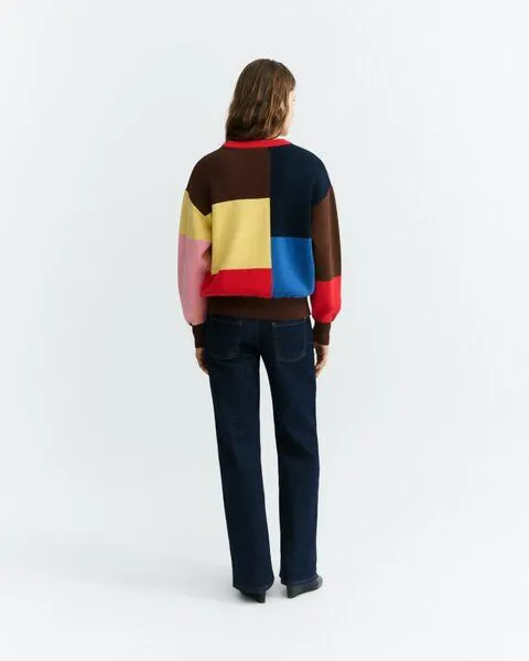thinking mu thinking mu Color-Block Strickpullover aus Bio-Baumwolle Modell: Petra, Color-block, – Produktbild 4 von 4