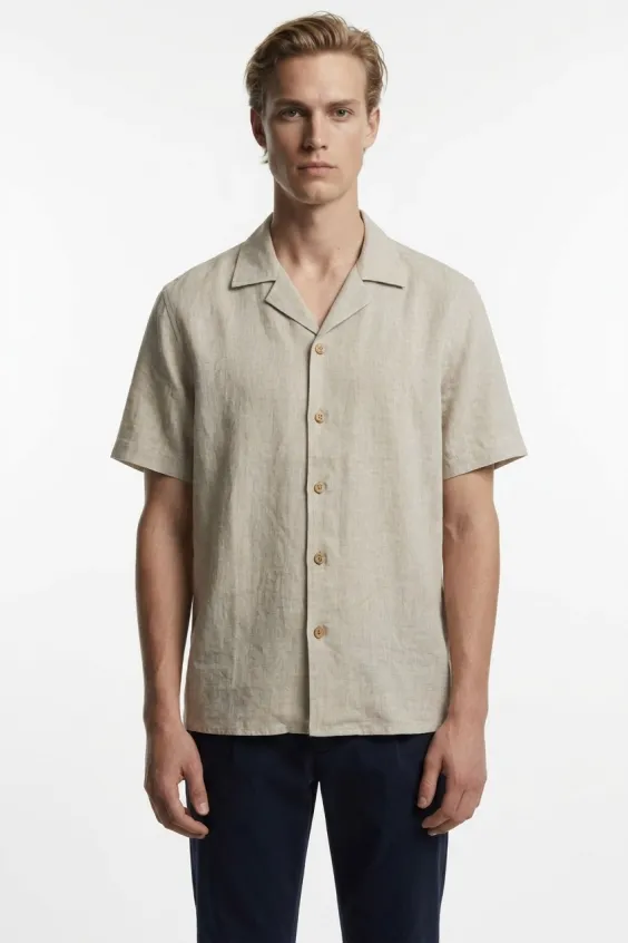 De IONESCU De IONESCU Herren vegan Hemd Von Godeanu, Beige, – Produktbild 2 von 2
