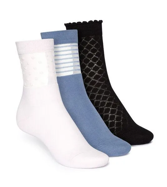 THOKKTHOKK ThokkThokk Socken Romance 3er-Pack, Weiß-blau-schwarz, – Produktbild 1 von 3