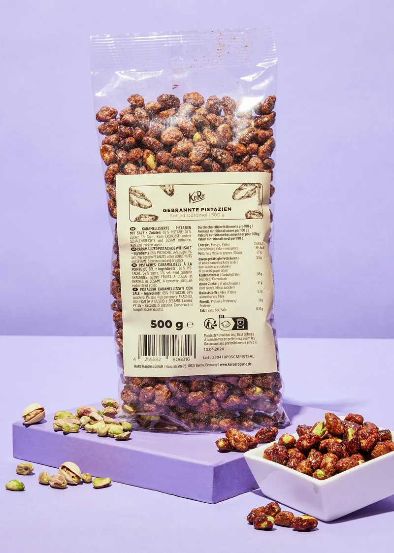 KoRo Gebrannte Pistazien Salted Caramel 500 g – Produktbild 1 von 5