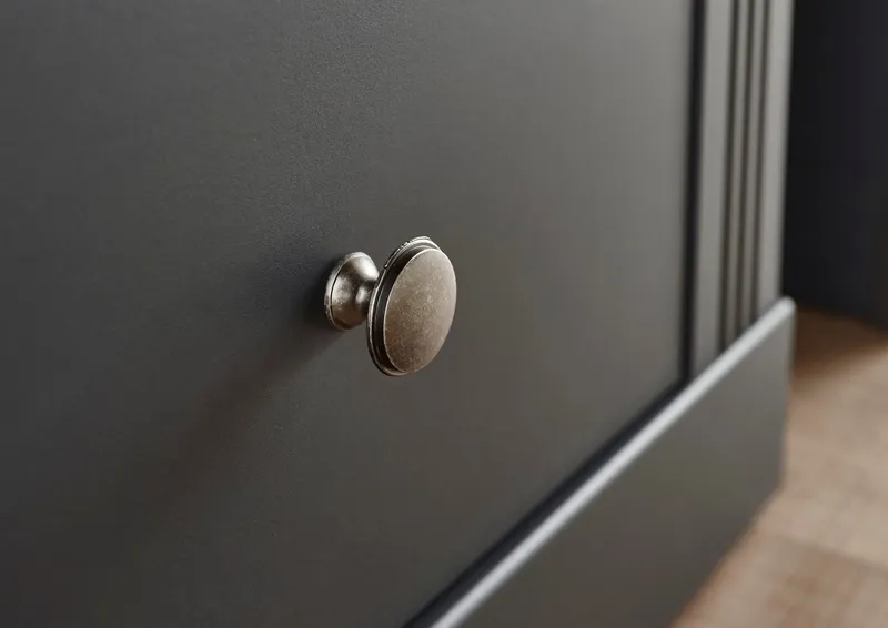 OTTO home Regal Westminster, Garderobenschrank, Wohnzimmerschrank, Mehrzweckschrank, Schrank, Metallgriffe, vielseitig einsetzbar, in 2 Farben erhältlich, Grau, – Produktbild 1 von 4