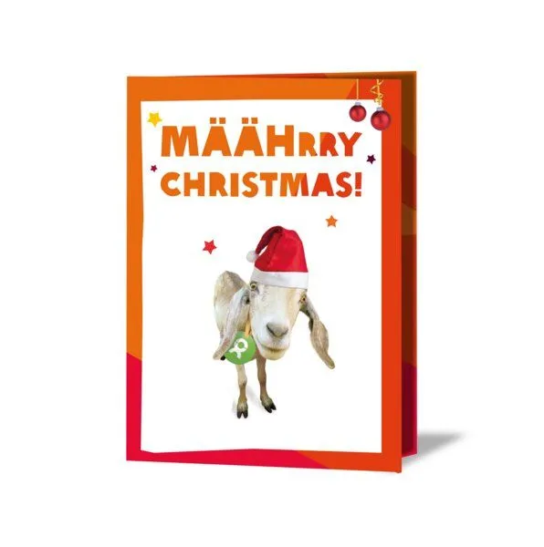 OxfamUnverpackt OxfamUnverpackt Spenden-Geschenk "Ziege" (Weihnachtskarte mit Magnet) – Produktbild 2 von 2