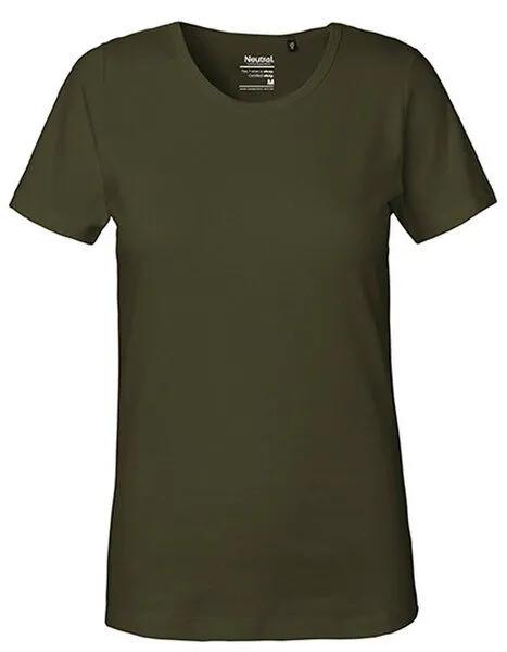 Neutral Neutral® Damen T-Shirt von Neutral Bio Baumwolle Round Neck Interlock, Oliv, – Produktbild 2 von 3