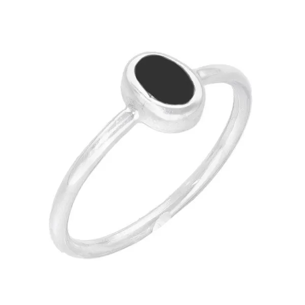pakilia pakilia Silber Ring oval Fair-Trade und handmade, Schwarz, – Produktbild 1 von 4
