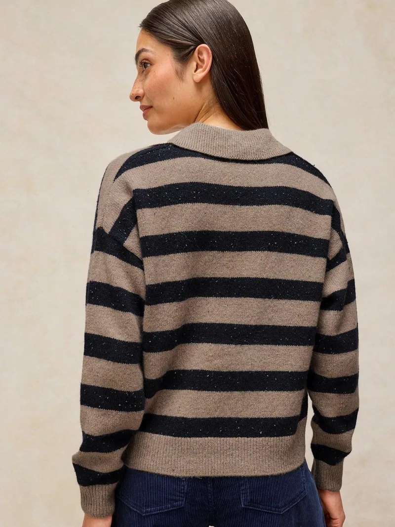 White Stuff Gestreifter Pullover Izzy mit Kragen - 52, Natur multi, – Produktbild 4 von 4