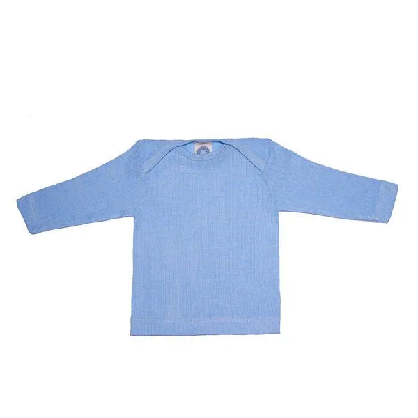 Cosilana Cosilana Baby Schlupfhemd Bio Baumwolle kbT Wolle Seide, Blau meliert, – Produktbild 1 von 1