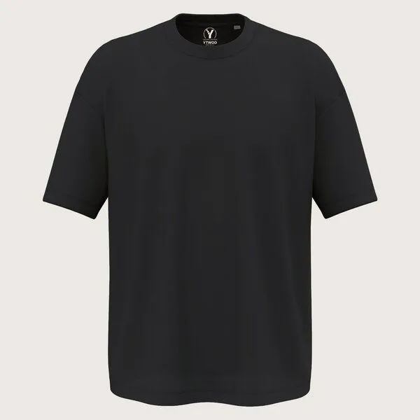 YTWOO YTWOO Oversized Herren T-Shirt, Schwarz, – Produktbild 1 von 2