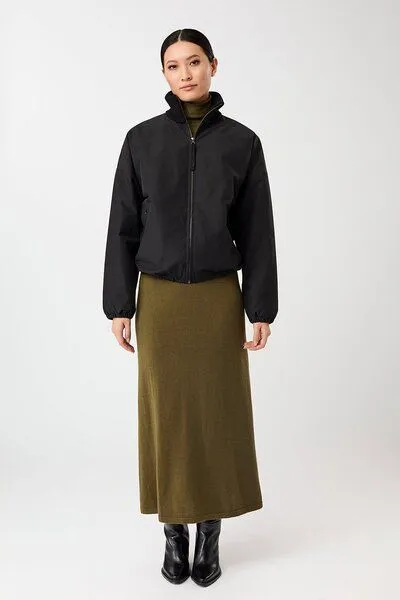 LangerChen LangerChen Wattierter Blouson mit Rippenkragen, Black (schwarz), – Produktbild 1 von 3