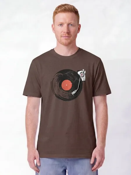 watapparel watapparel T-Shirt Unisex Schallplatte, Mocha, – Produktbild 2 von 2