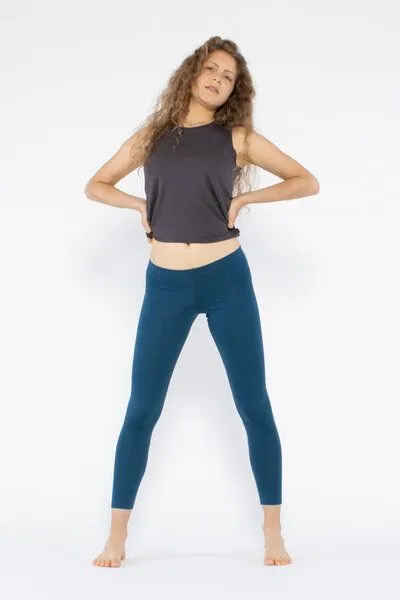 YOIQI YOIQI Yoga Leggings aus Bio-Baumwolle mit langem Bein, Poseidon(petrol blau), – Produktbild 2 von 3