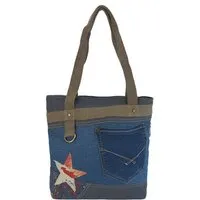 Sunsa Sunsa Shopper nachhaltige Jeans Handtasche Vintage Tasche Vegane Damen Schultertasche – Produktbild 1 von 1