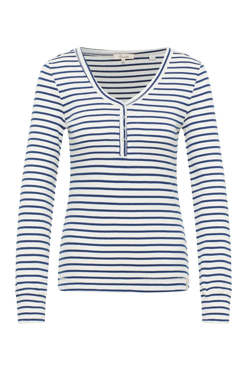 Tranquillo Jerseyshirt Silviee aus Tencel™ - stripes navy / L – Produktbild 1 von 2