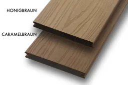 woodstore24 WPC CoEx Bi-Colour Massivdiele 20 x 143 mm in honigbraun-caramelbraun in der Länge: 3,60 m / Sichtseite: caramelbraun – Produktbild 1 von 1