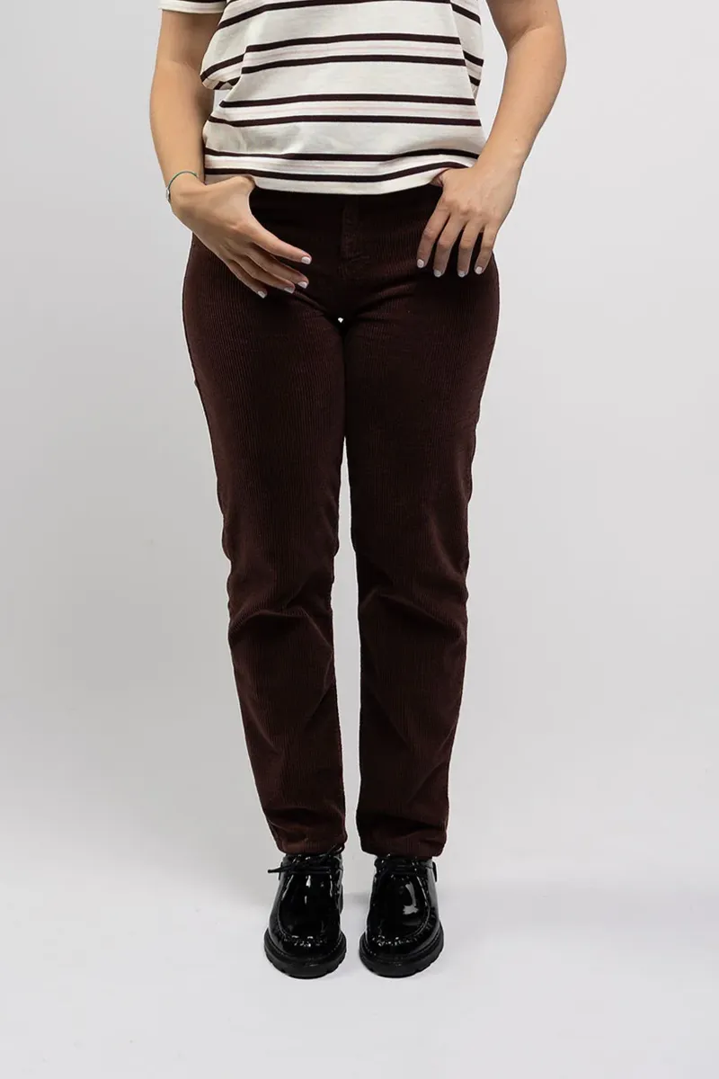 Côtelé Côtelé Damen vegan Hose Mit Geradem Bein Schokoladenbraun, Braun, – Produktbild 2 von 2
