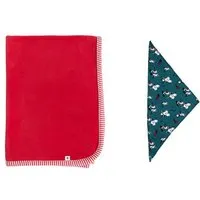 Leela Cotton Leela Cotton Nickydecke & Dreiecktücher ´Bremer´ Set, Ziegelrot/laguna, – Produktbild 1 von 1