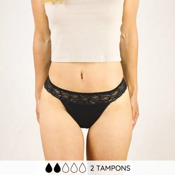 MYLILY MYLILY Tanga mit Spitze - Periodenunterwäsche aus Baumwolle – Produktbild 1 von 4