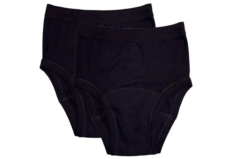 HERMKO Inkontinenzslip 1265 (Pack, 2er) Inkontinenz Slip Bio-Baumwolle Weichbund Auslaufschutz, Schwarz, – Produktbild 2 von 3
