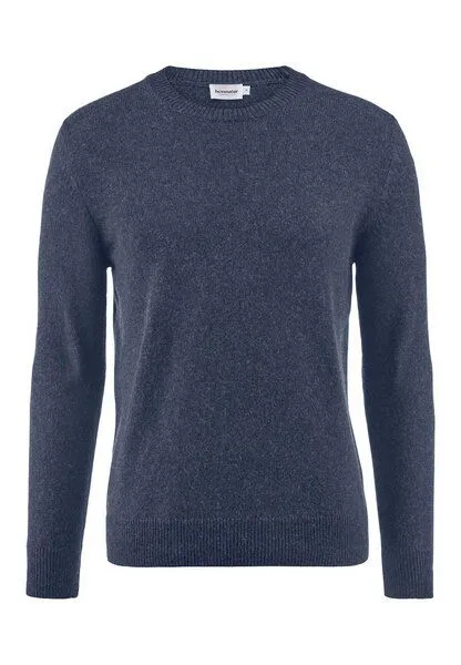 hessnatur hessnatur Strick Pullover Regular aus Bio-Merinowolle mit Bio-Baumwolle, Mitternachtsblau, – Produktbild 4 von 5