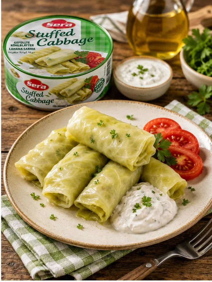 SERA FOOD Fertiggericht Gefüllte Kohlblätter – mediterran & servierfertig, (Vegane Konserven), Spezialität, servierfertig, vegan/vegetarisch, hochwertige Zutaten – Produktbild 4 von 4