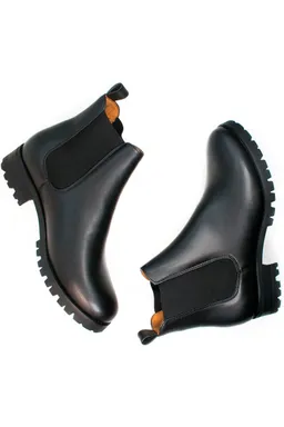 Will's Vegan Store Will's Vegan Store Damen vegan Chelsea Boots Damen Wide Fit Luxe Deep Tread Schwarz – Produktbild 1 von 1
