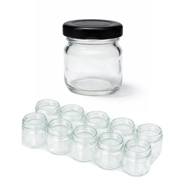 mikken mikken 10 kleine Einmachgläser 40 ml mit Schraubdeckel, Schwarz, – Produktbild 2 von 8