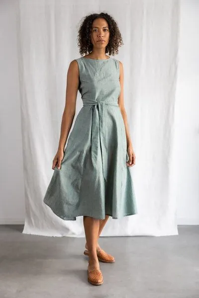 Jyoti - Fair Works Jyoti - Fair Works Bio-Baumwoll Kleid Karishmi, Eukalyptus, – Produktbild 1 von 2